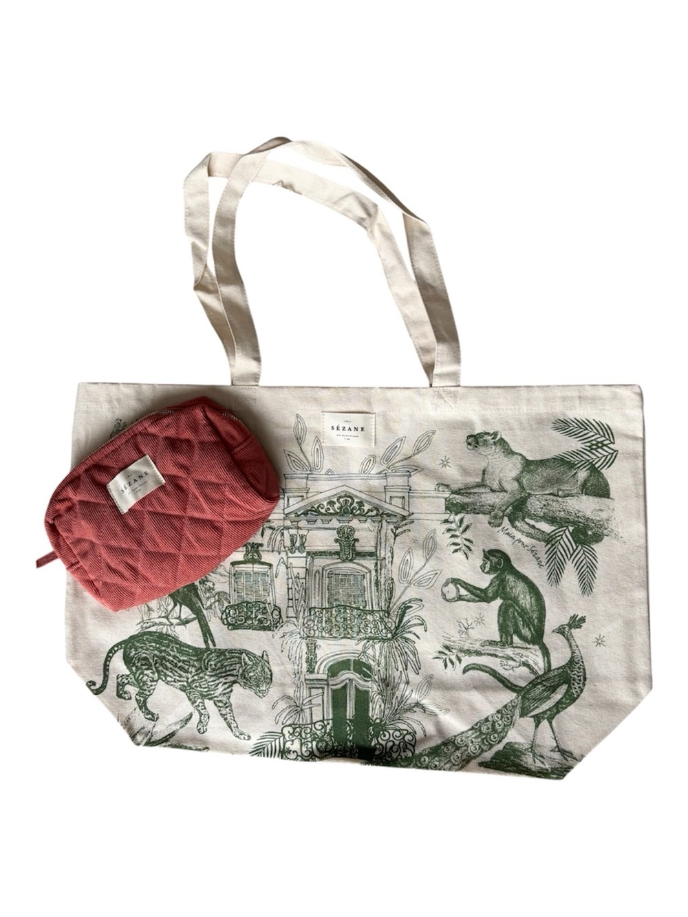 NWOT Sézane Tote and Makeup Bag Bundle